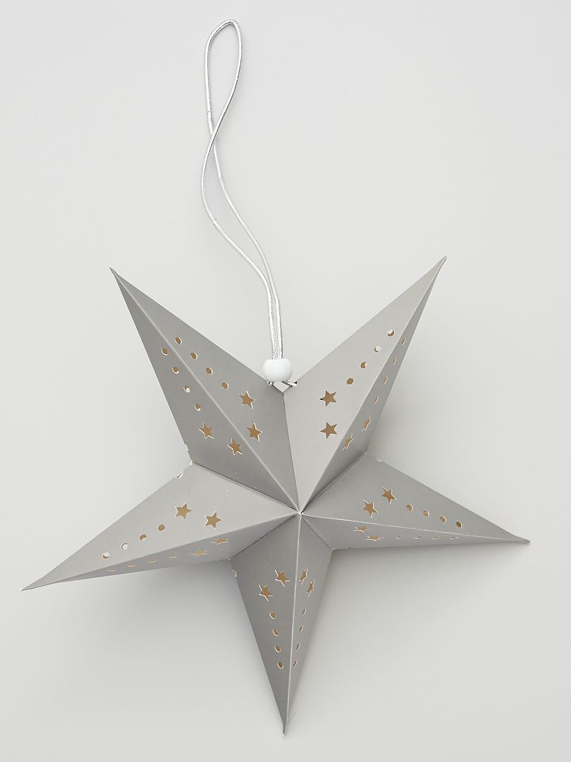 Lanterne étoile 30 cm gris - Kiabi