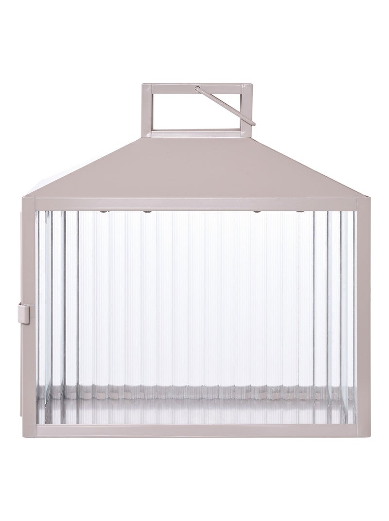 Lanterne Lucca - Lanterne, métal/verre, beige/gris Beige gris - Kiabi