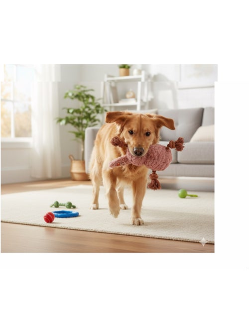 Lapin en peluche pour chien avec cordes et couineur - Kiabi