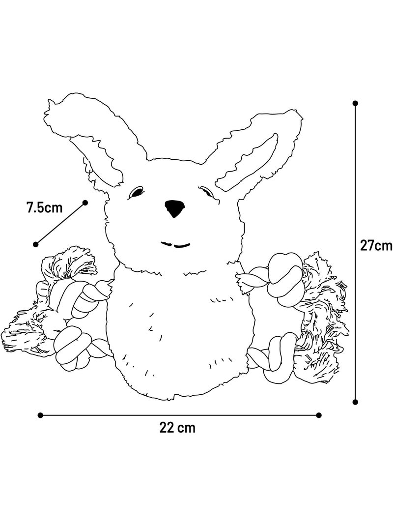Lapin en peluche pour chien avec cordes et couineur Rose - Kiabi