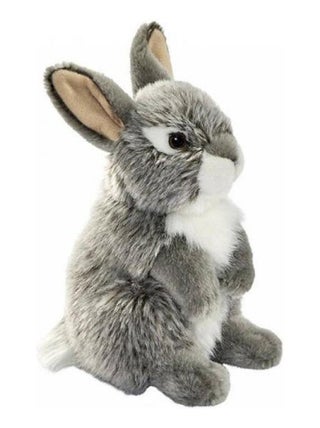 Lapin gris assis 17 cm