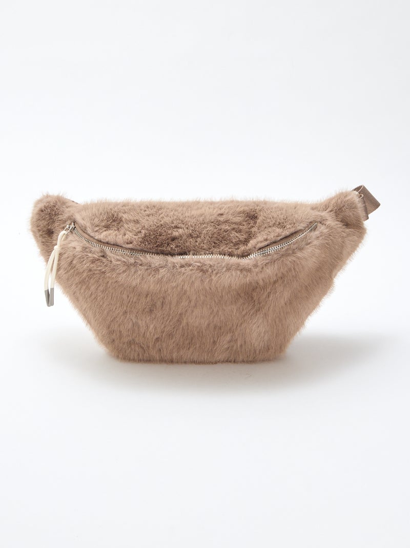 Large banane imitation fourrure Gris - Kiabi