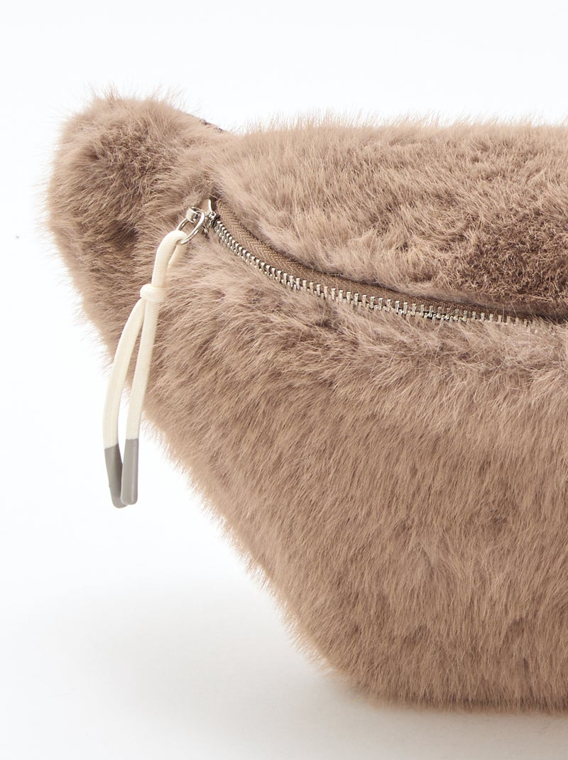 Large banane imitation fourrure Gris - Kiabi