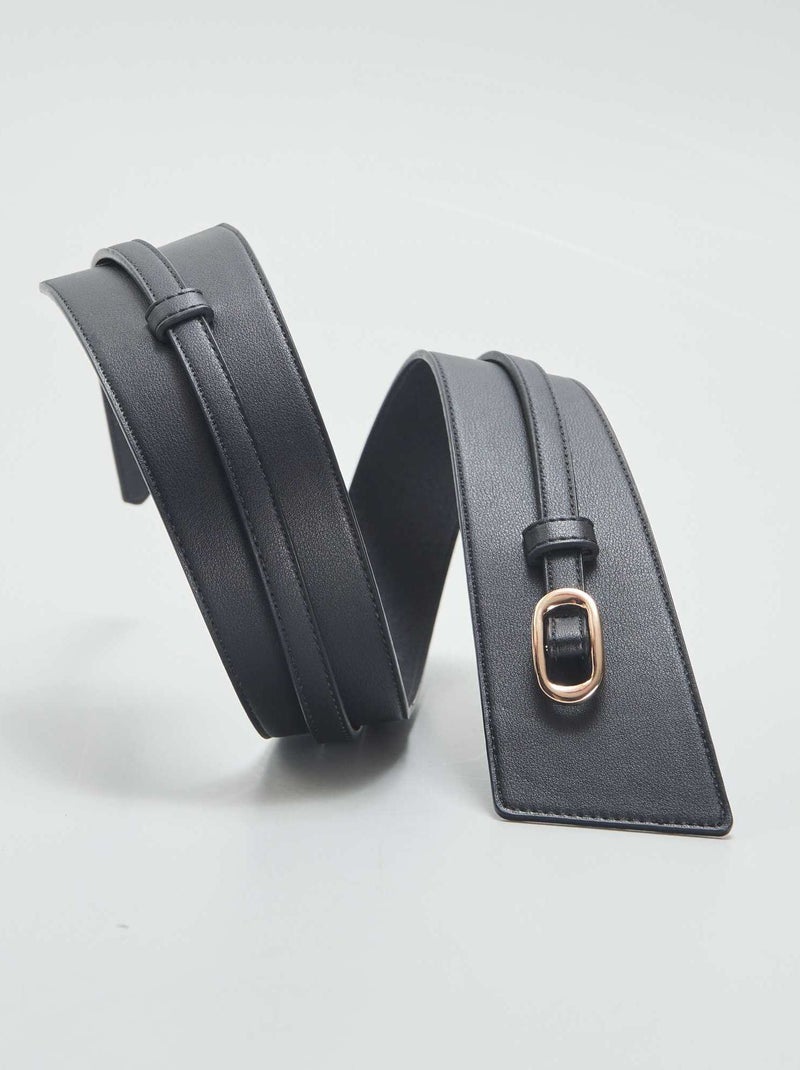 Large ceinture avec boucle fantaisie Noir - Kiabi