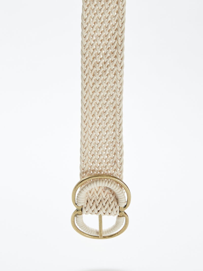 Large ceinture tressée BLANC - Kiabi