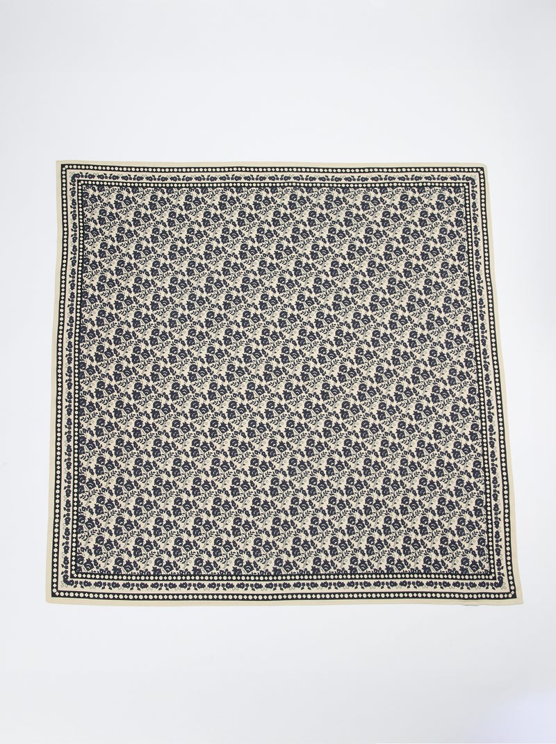 Large foulard carré - 100 x 100 cm Bleu - Kiabi