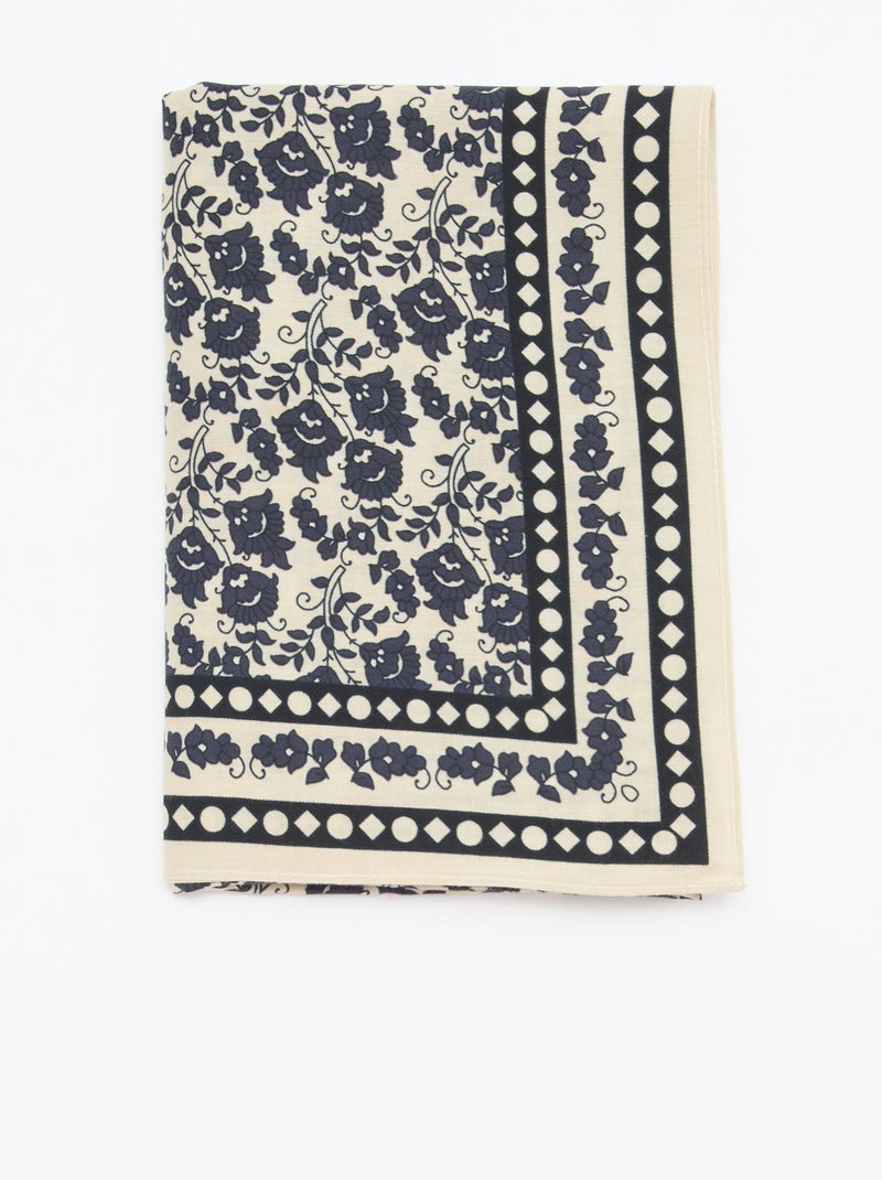 Large foulard carré - 100 x 100 cm Bleu - Kiabi