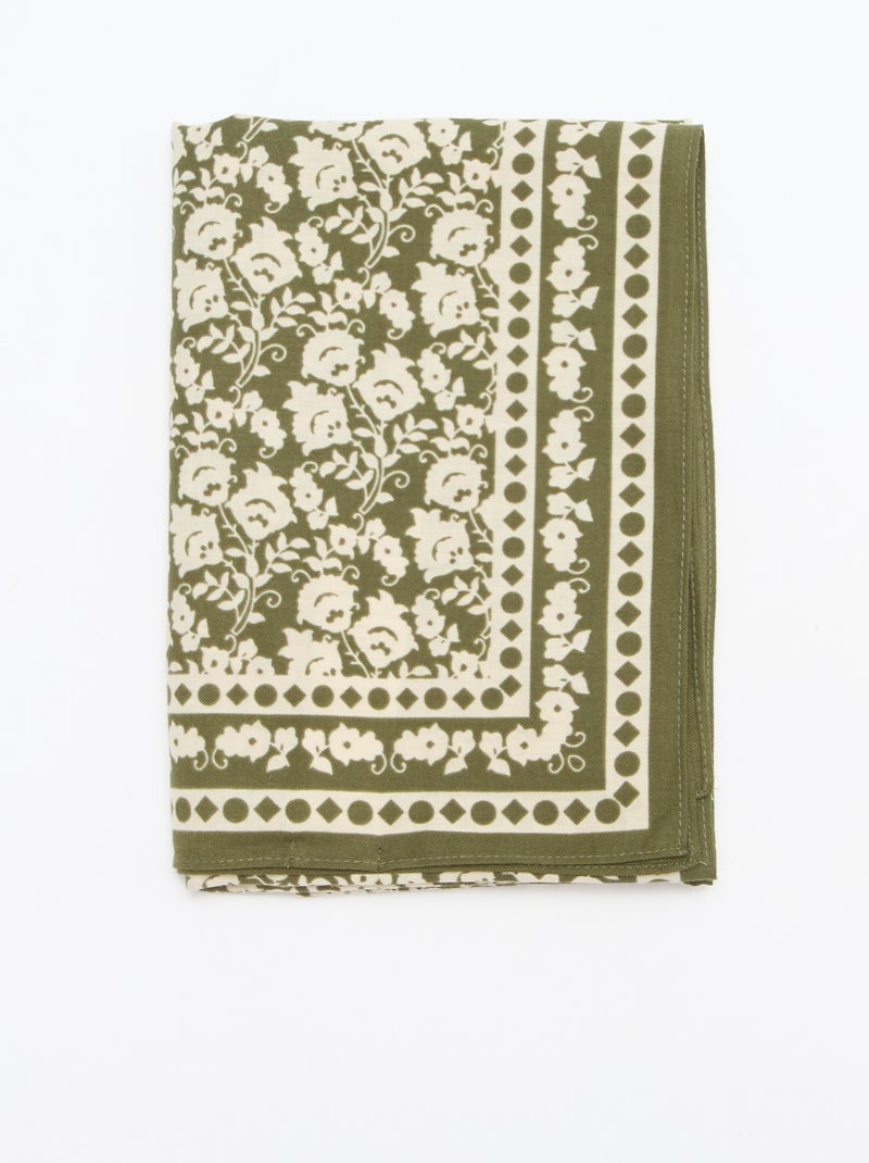 Large foulard carré - 100 x 100 cm Vert - Kiabi