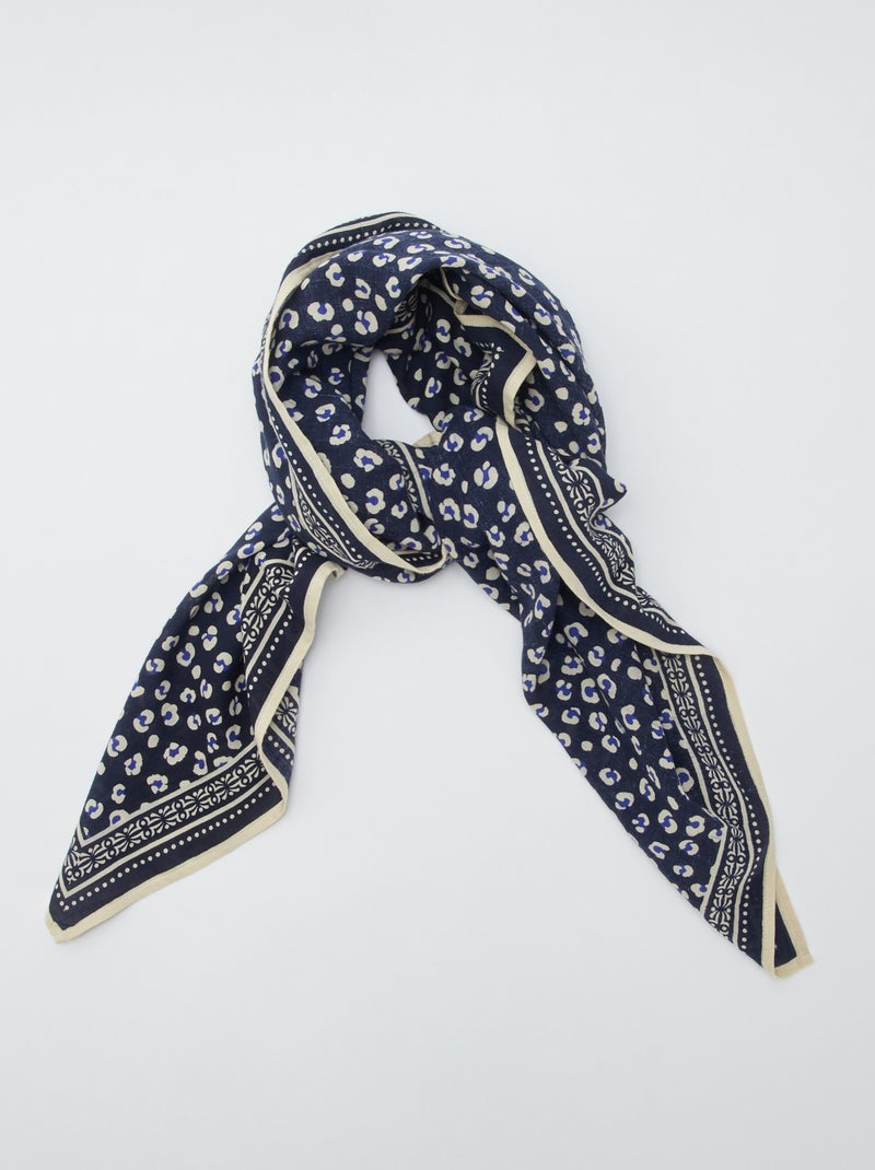 Large foulard imprimé Bleu léopard - Kiabi