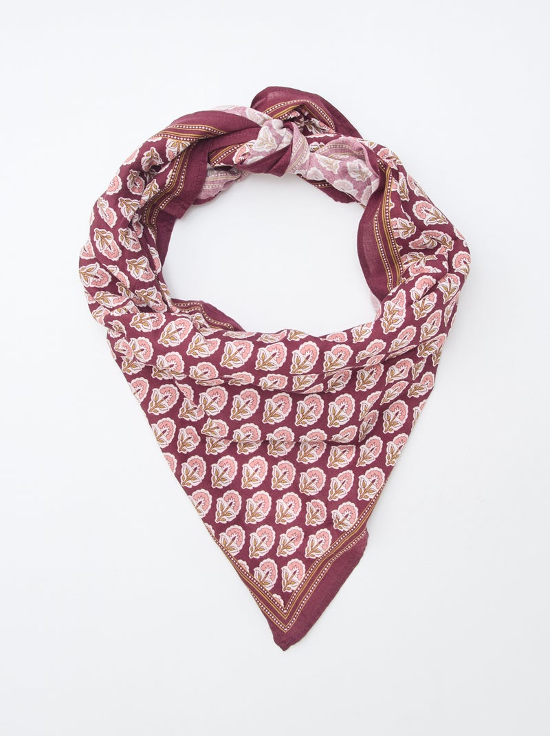 Large foulard imprimé Bordeaux - Kiabi