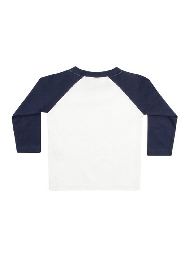Larkwood - T-shirt manches longues baseball - Bébé Blanc Bleu - Kiabi