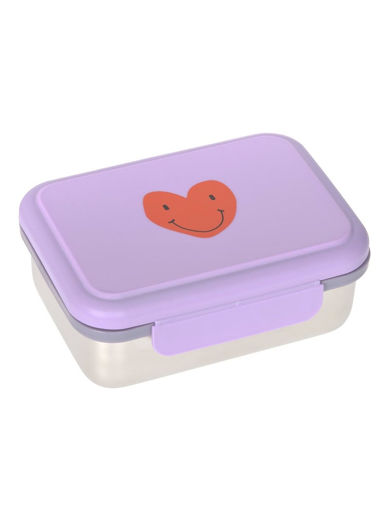 Lässig - Boîte à goûter/Lunch box inox Little Gang coeur Violet - Kiabi