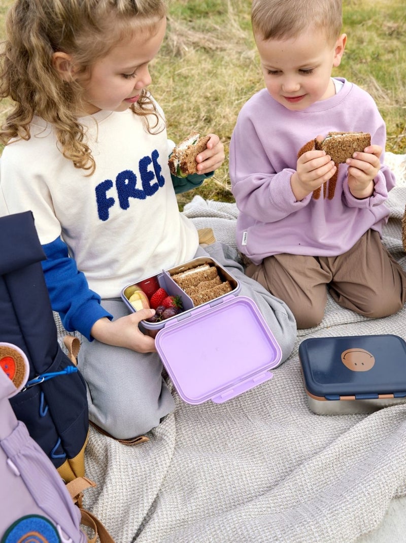Lässig - Boîte à goûter/Lunch box inox Little Gang coeur Violet - Kiabi