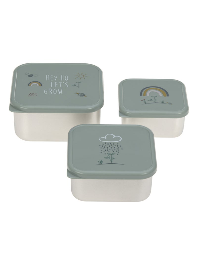 Lässig - Lot de 3 boîtes à goûter Vert - Kiabi