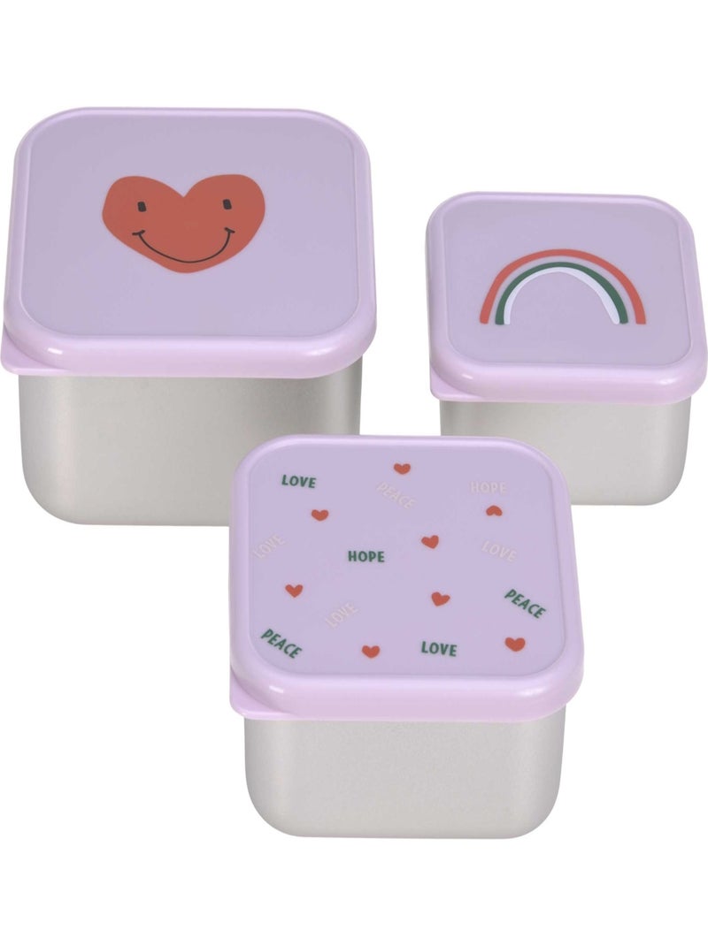 Lässig - Lot de 3 boîtes à goûter Violet - Kiabi