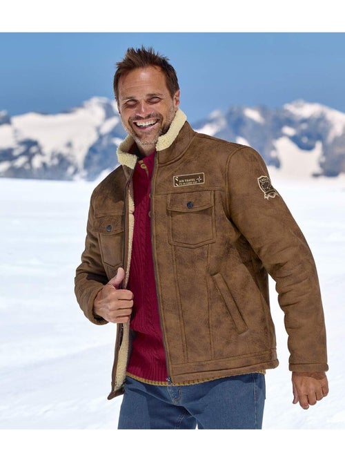 Le blouson aviateur suédine fourré sherpa - atlas for men - Kiabi Le blouson aviateur suédine fourré sherpa - atlas for men - Kiabi