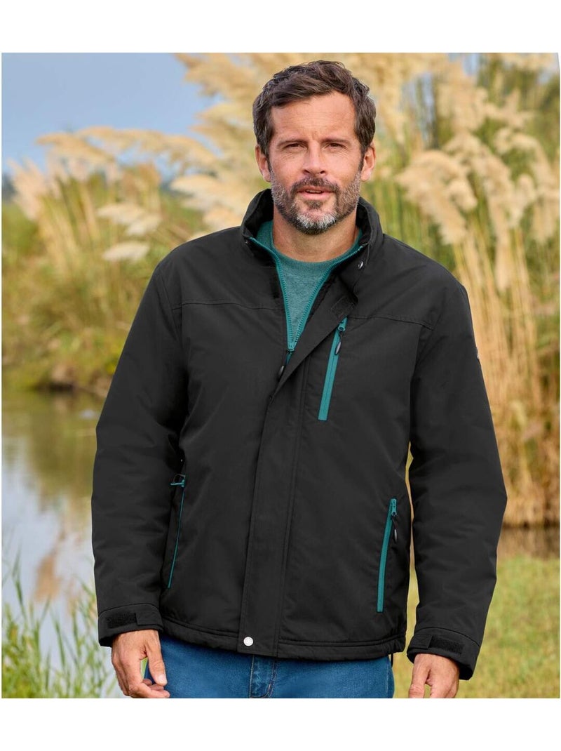 Le blouson coupe-vent microfibre doublé polaire  - atlas for men Noir - Kiabi