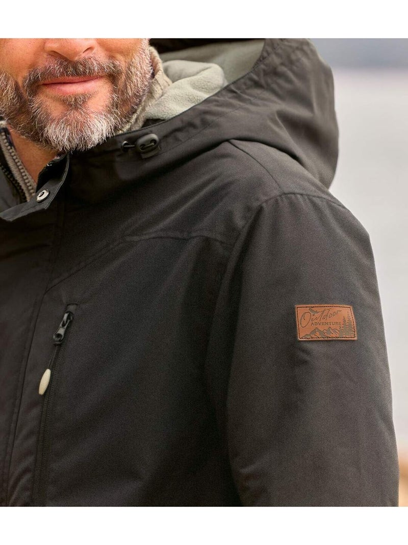 Le blouson coupe-vent microfibre doublé polaire  - atlas for men Noir - Kiabi