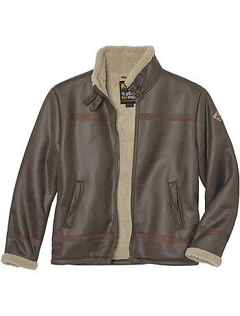Le blouson style bombardier suédine fourré sherpa - atlas for men