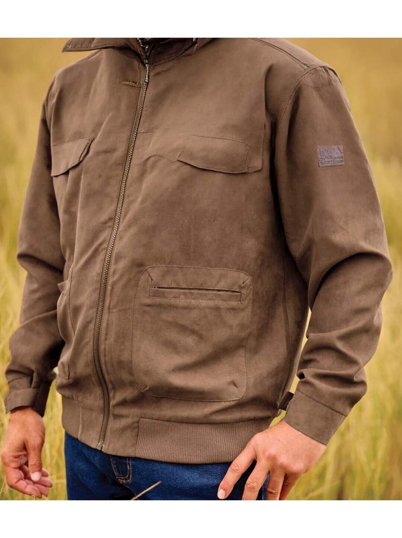 Le blouson suédine doublé polaire  - atlas for men Marron - Kiabi