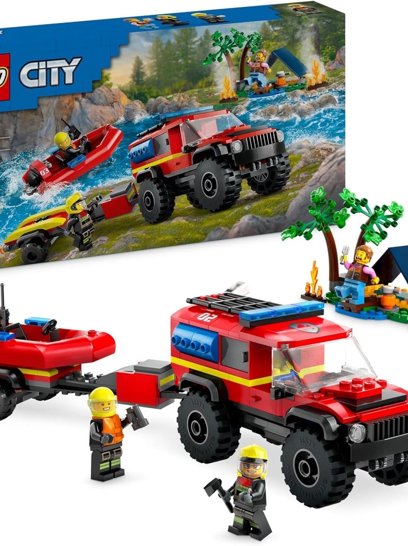 Le camion de pompiers 4x4 et le canot de sauvetage Multicolore - Kiabi