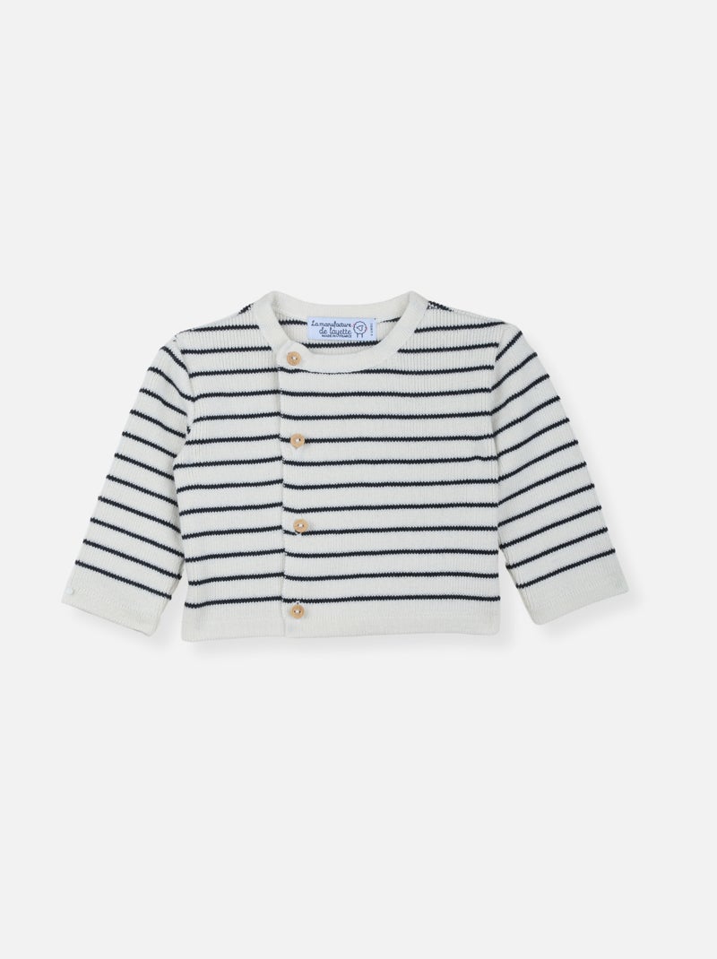 Le Cardigan Blanc Bleu - Kiabi