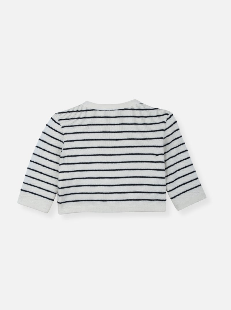 Le Cardigan Blanc Bleu - Kiabi