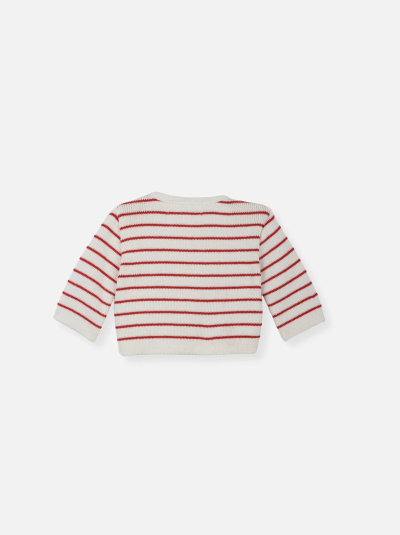 Le Cardigan Blanc Rouge - Kiabi