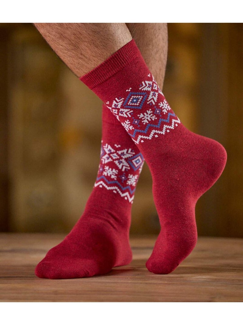 Le coffret de 4 paires de chaussettes motifs jacquard  - atlas for men Bleu Rouge Gris - Kiabi