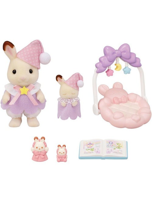 Le coucher des sœurs lapin chocolat - sylvanian families - 5806 - Kiabi