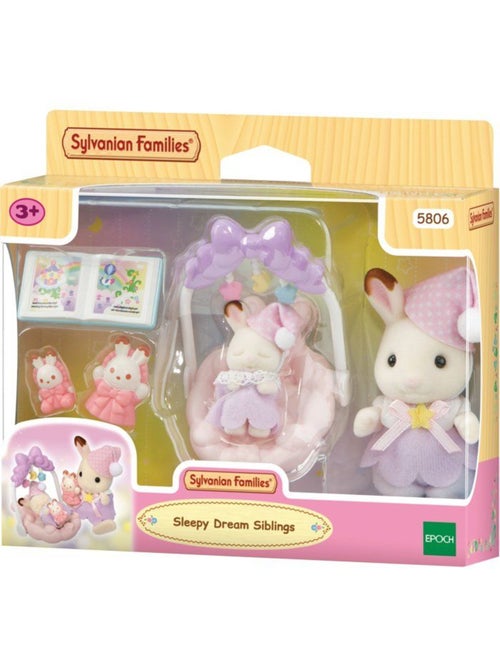 Le coucher des sœurs lapin chocolat - sylvanian families - 5806 - Kiabi