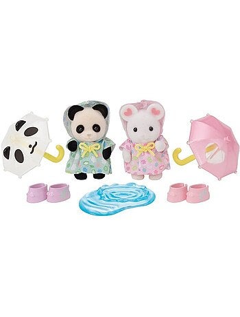 Le duo des bébés en habits de pluie - sylvanian families - 5748
