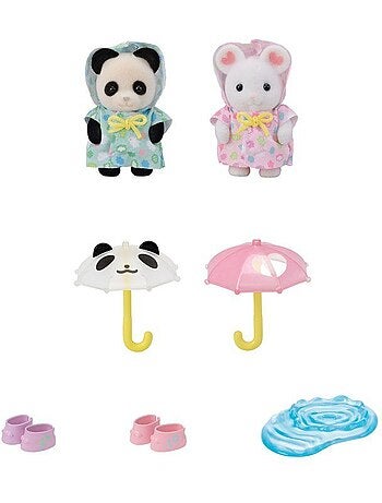 Le duo des bébés en habits de pluie - sylvanian families - 5748