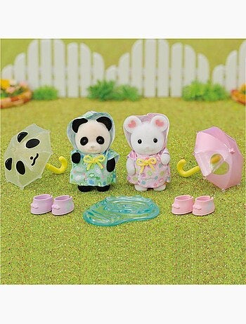 Le duo des bébés en habits de pluie - sylvanian families - 5748