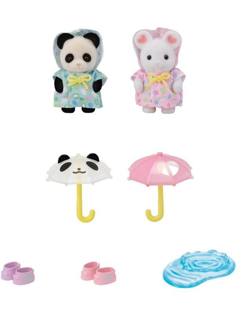 Le duo des bébés en habits de pluie - sylvanian families - 5748 Jaune - Kiabi