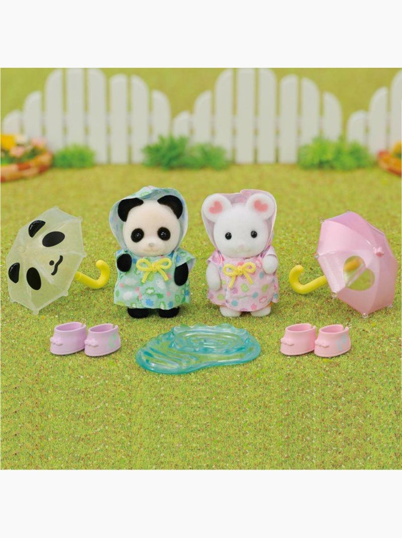 Le duo des bébés en habits de pluie - sylvanian families - 5748 Jaune - Kiabi