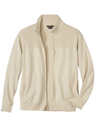 Le Gilet Maille Coton Zippé  - ATLAS FOR MEN