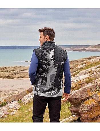 Gilet polaire sans manches motifs loups - atlas for men