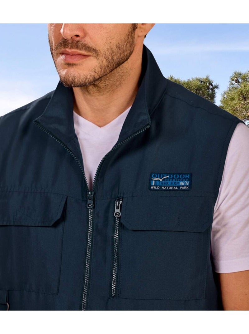 Le Gilet Reporter Multipoches  - ATLAS FOR MEN Bleu marine - Kiabi