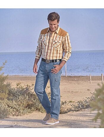Jean regular cargo taille semi-elastiquée - atlas for men