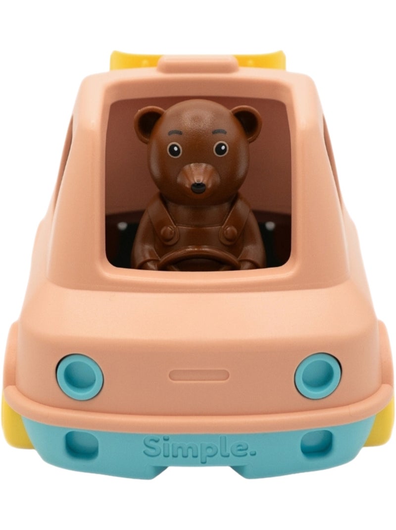 Le Jouet Simple - Camion Pompier de Petit Ours Brun Orange - Kiabi
