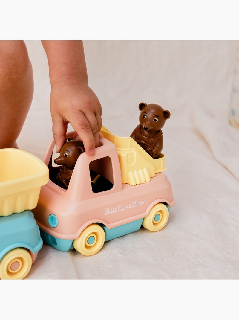Le Jouet Simple - Camion Pompier de Petit Ours Brun Orange - Kiabi