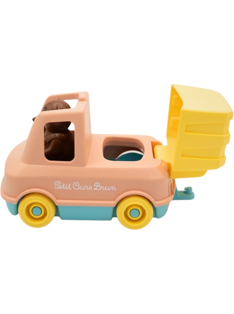 Le Jouet Simple - Camion Poubelle de Petit Ours Brun Orange - Kiabi