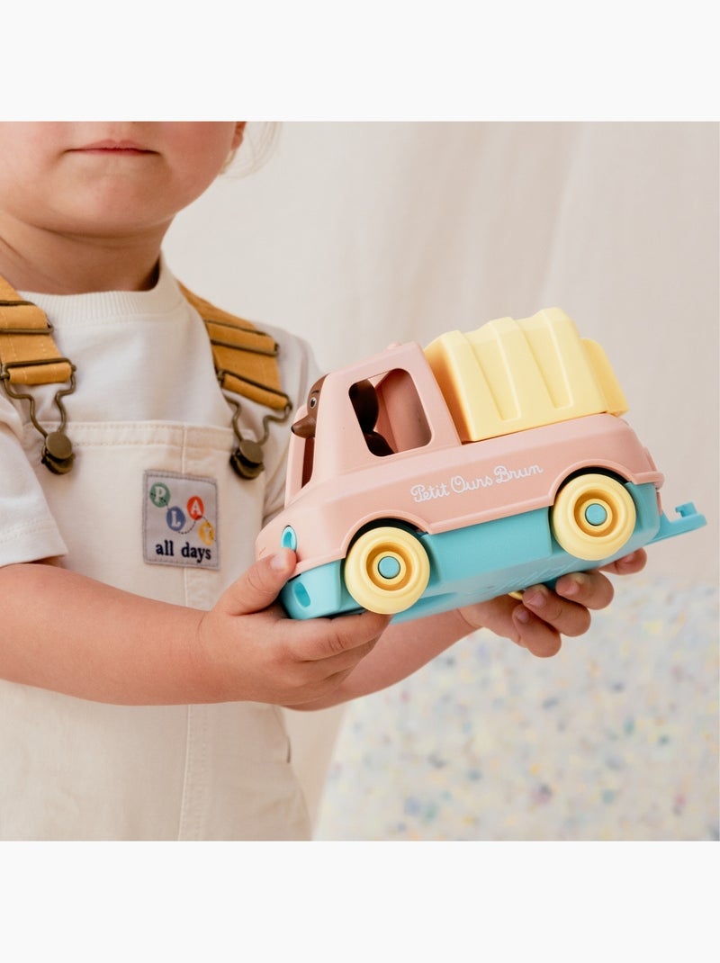 Le Jouet Simple - Camion Poubelle de Petit Ours Brun Orange - Kiabi