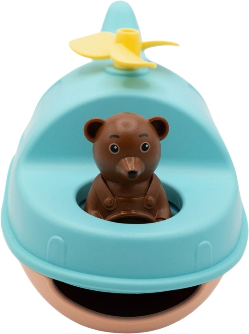 Le Jouet Simple - Hélicoptère Bateau de Petit Ours Brun Bleu - Kiabi