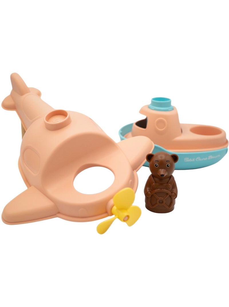 Le Jouet Simple - Hydravion Bateau de Petit Ours Brun Orange - Kiabi