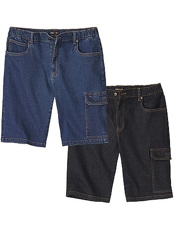 Le lot de 2 bermudas cargo en jean stretch - atlas for men