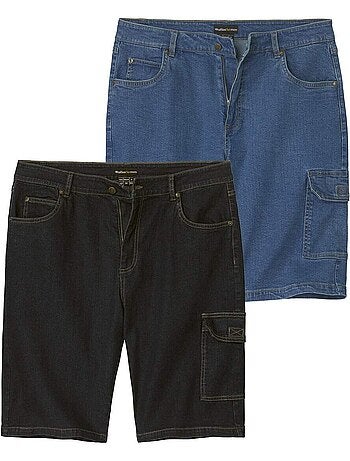Le lot de 2 bermudas en jean stretch confort - atlas for men
