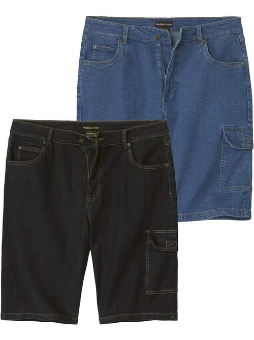 Le lot de 2 bermudas en jean stretch confort  - atlas for men - Kiabi