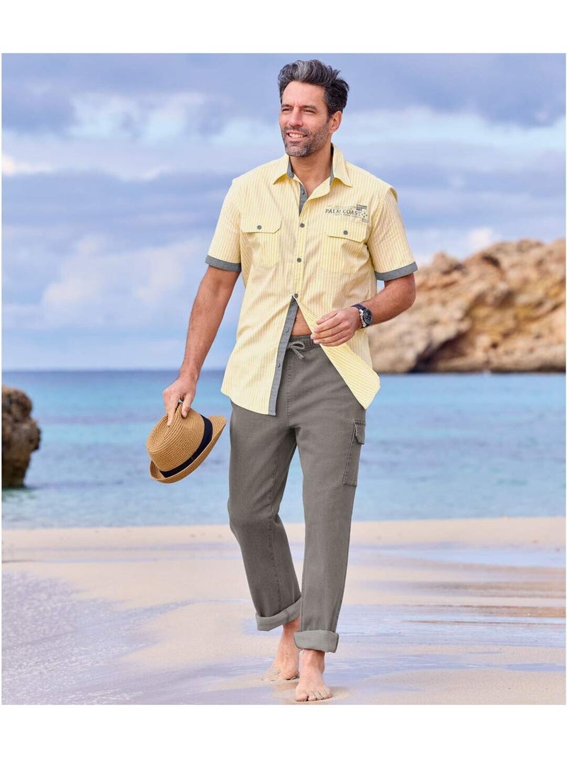 Le lot de 2 jeans cargo top confort  - atlas for men Bleu Gris - Kiabi